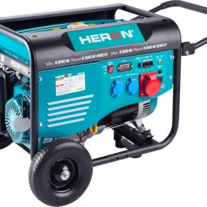 elektrocentrála benzínová 15HP/6,8kW/8,5kVA (400V), 5,5kW (230V), podvozek