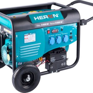 elektrocentrála benzínová 13HP/5,5kW, pro svařování, elektrický start, podvozek