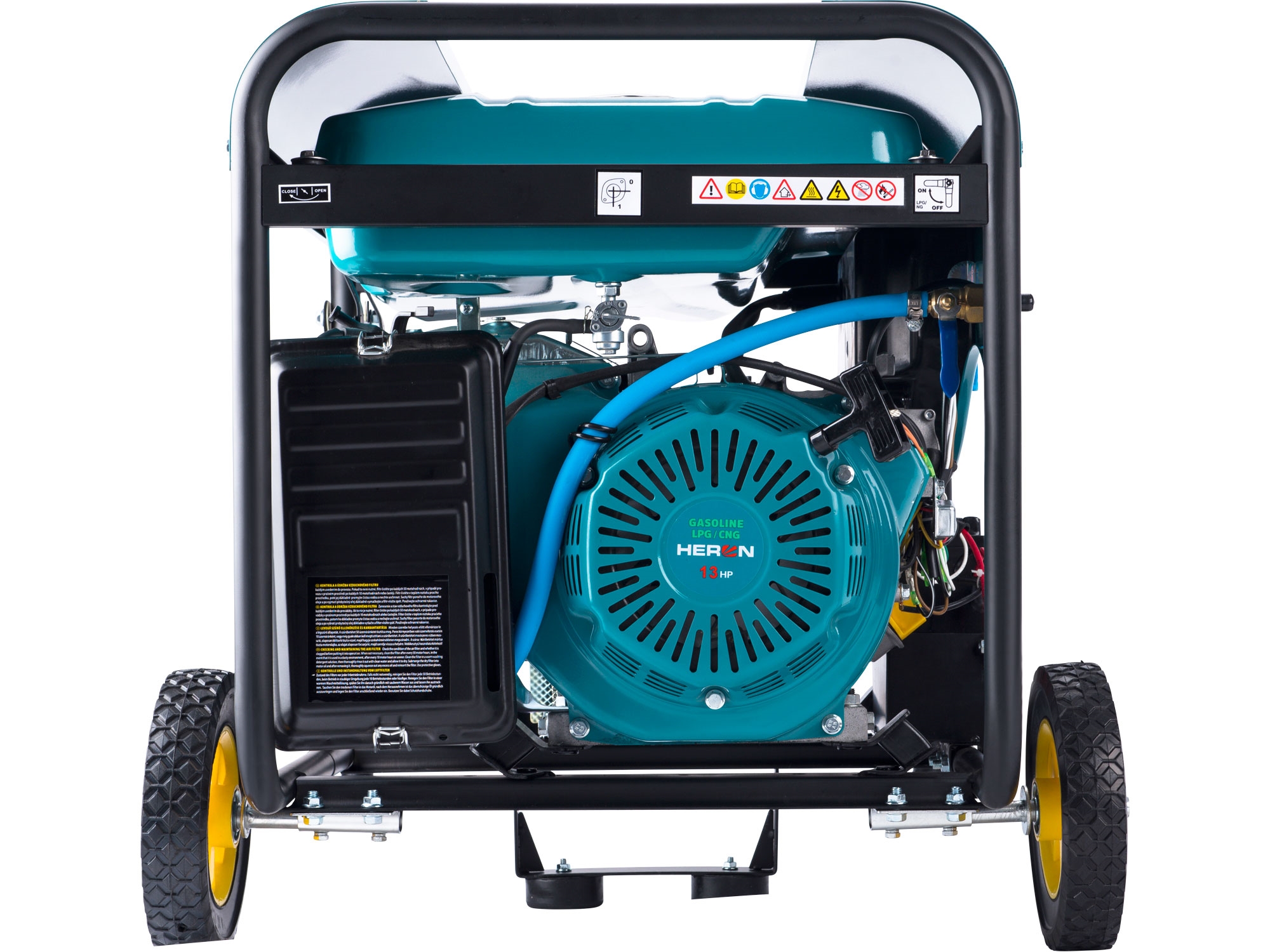 elektrocentrála benzínová a plynová (LPG/NG) 13HP/5,5kW, elektrický start, podvozek - Obrázek 3