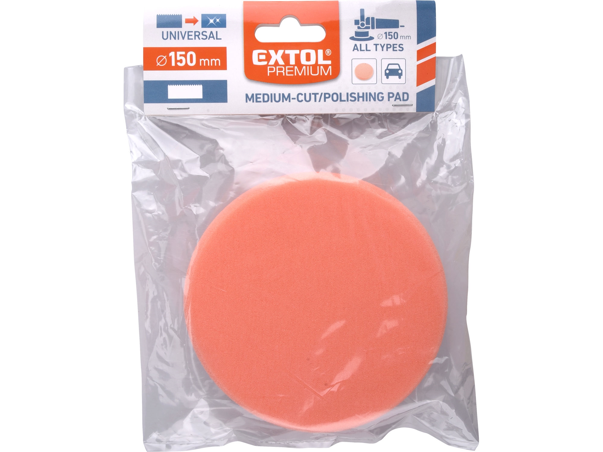 kotouč leštící pěnový, T40, oranžový, ?150x30mm, suchý zip ?125mm - Obrázek 4