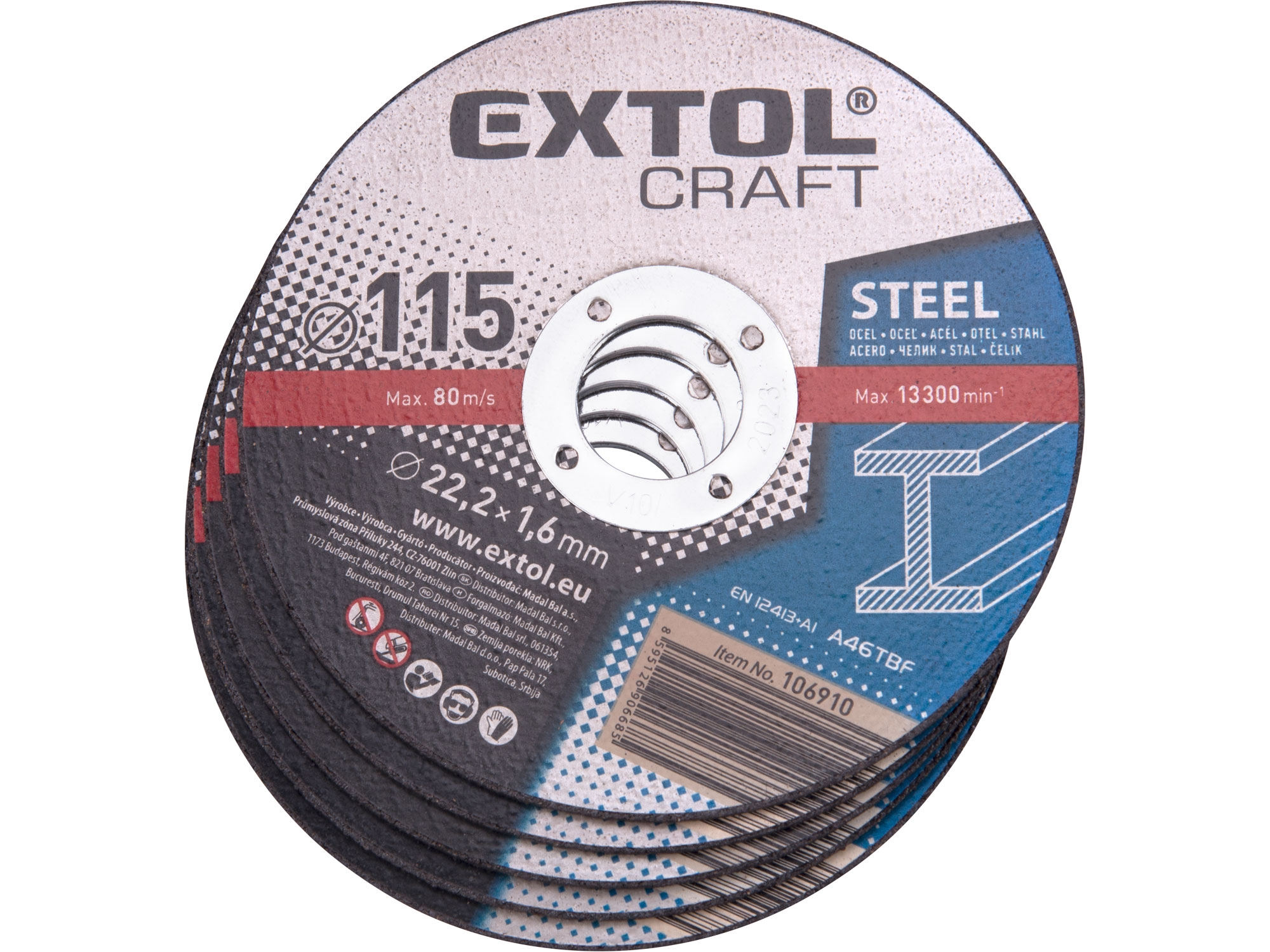 kotouče řezné na kov, 5ks, O 115x1,6x22,2mm - Obrázek 2