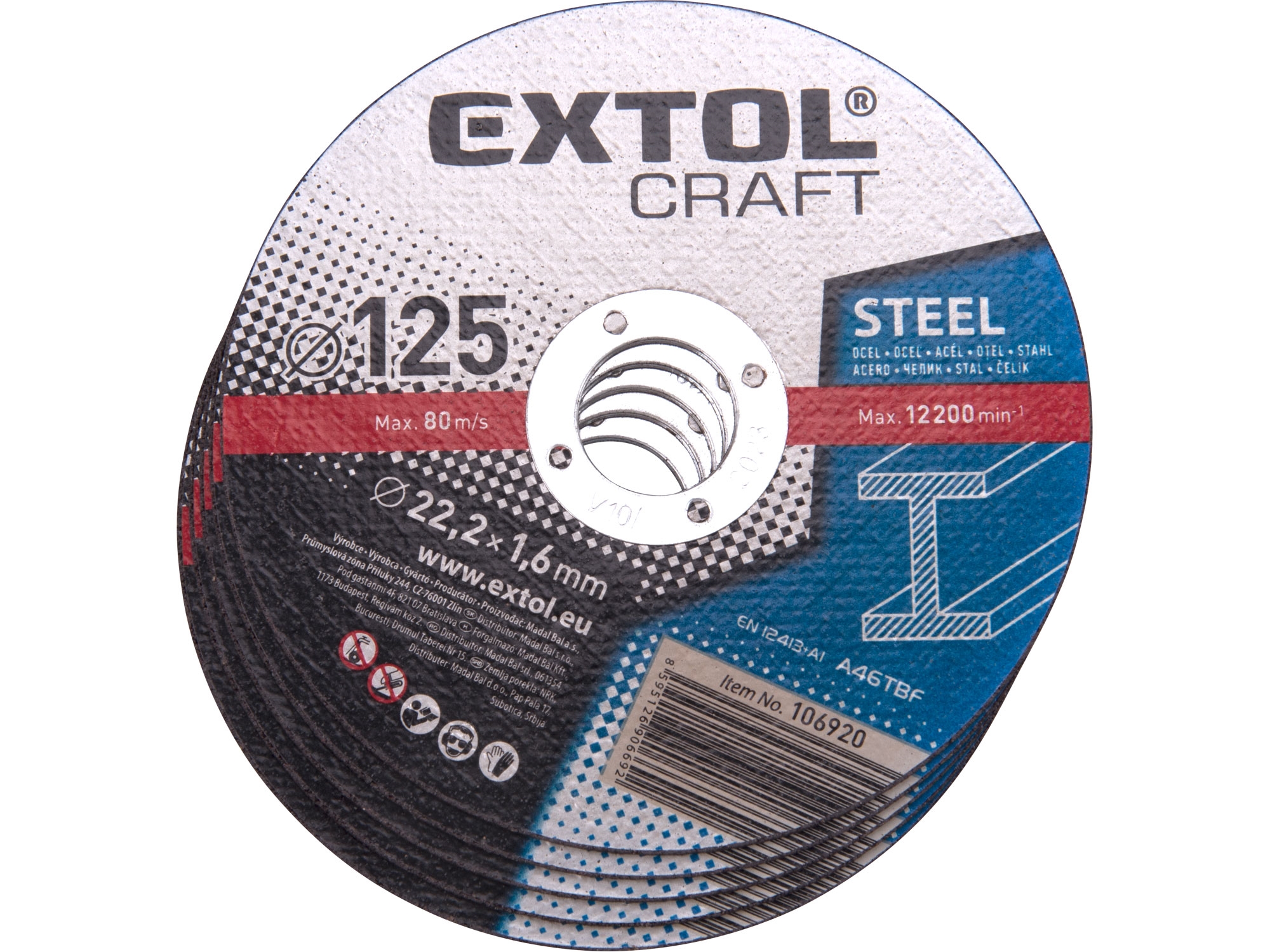 kotouče řezné na kov, 5ks, O 125x1,6x22,2mm - Obrázek 2