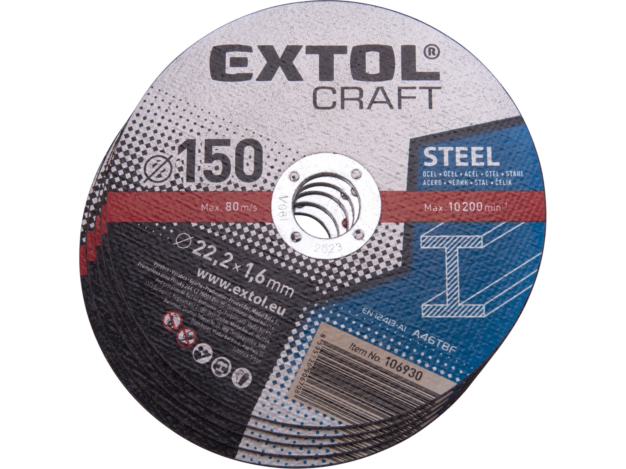 kotouče řezné na kov, 5ks, O 150x1,6x22,2mm - Obrázek 2