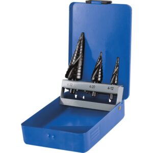 vrtáky stupňovité, sada 3ks, O 4-12/1mm, O 4-20/2mm, O 4-32/2mm, HSS