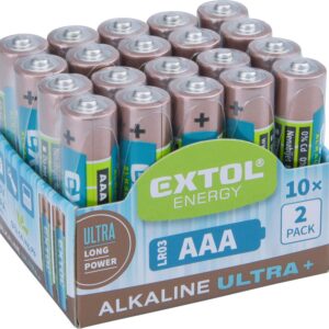 baterie alkalické, 20ks, 1,5V AAA (LR03)