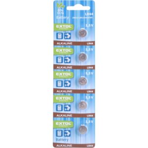 baterie alkalické, 5ks, 1,5V (LR44)