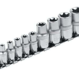 hlavice nástrčné vnitřní TORX , sada 9ks, 1/4",1/2", CrV