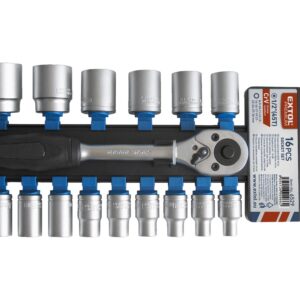 hlavice nástrčné, sada 16ks, 1/2", CrV