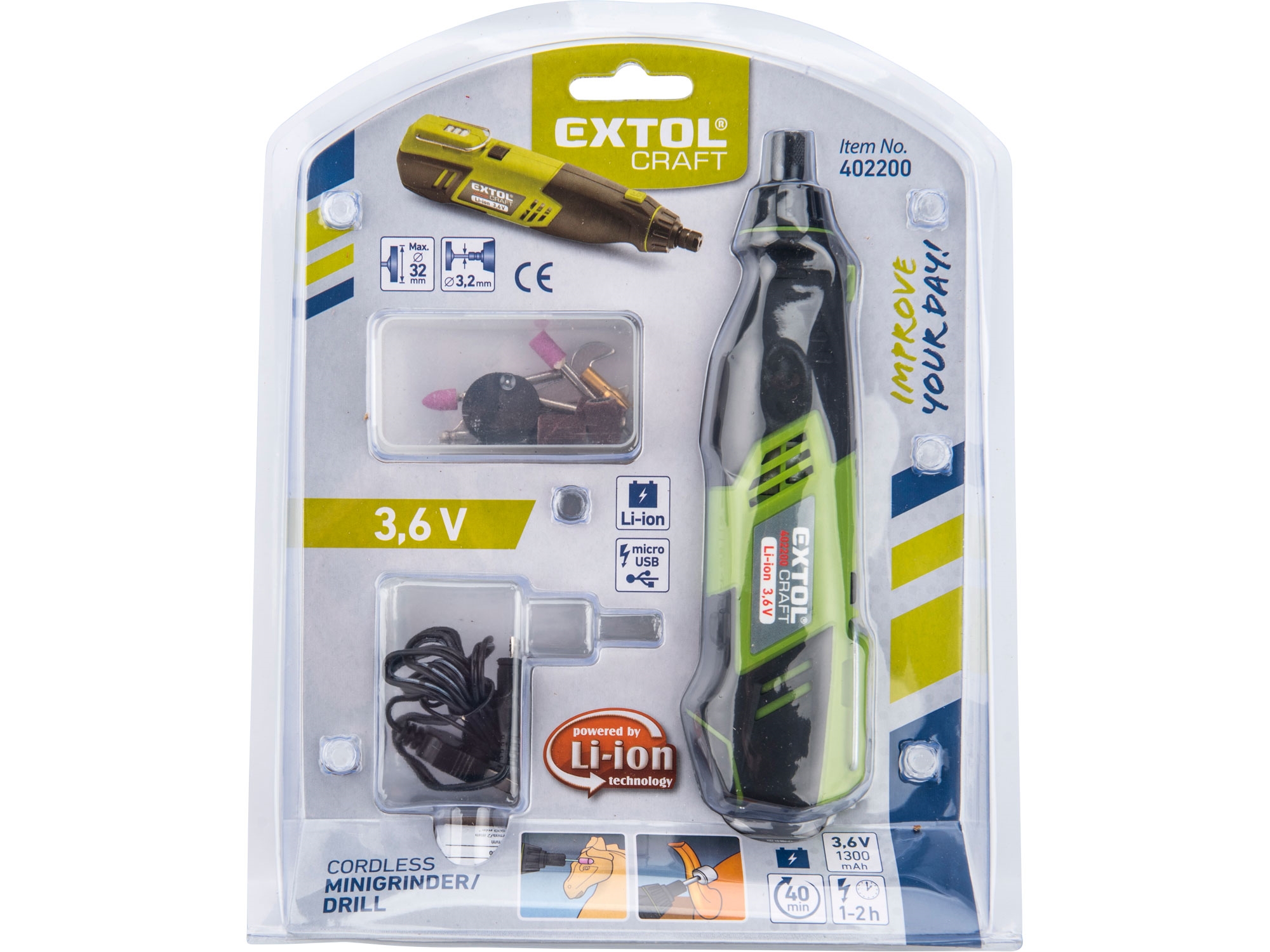 bruska přímá aku 3,6V Li-ion, 1300mAh, USB nabíjení - Obrázek 4