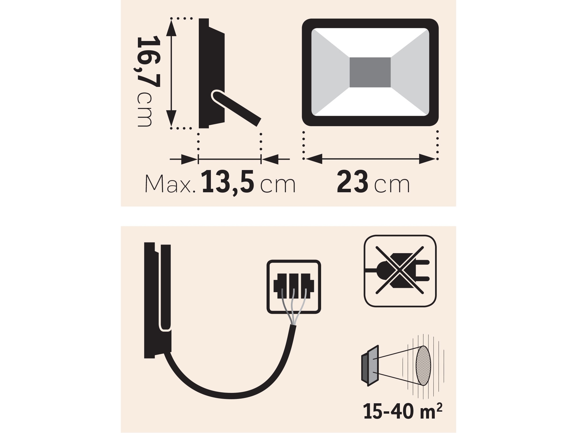 reflektor LED, 3200lm, Economy - Obrázek 2