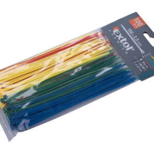 pásky stahovací barevné, 150x2,5mm, 100ks, (4x25ks), 4 barvy, nylon PA66