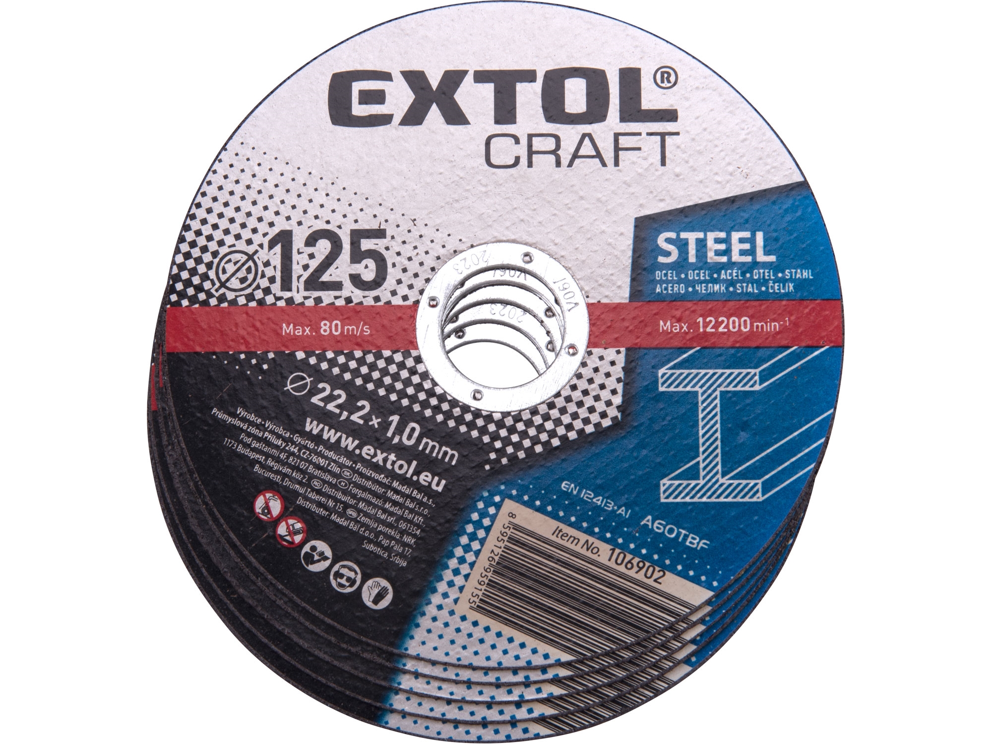 kotouče řezné na kov, 5ks, O 125x1,0x22,2mm - Obrázek 2