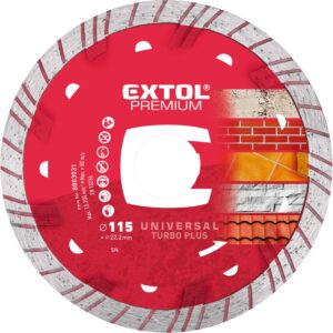 kotouč diamantový řezný TURBO PLUS - suché i mokré řezání, O 115x22,2x2mm