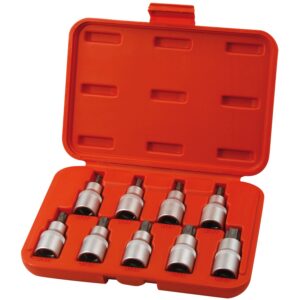 hlavice zástrčné TORX, sada 9ks, 1/2", CrV/S2