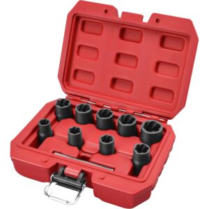 hlavice na uvolňování šroubů a matic, sada 10ks, 3/8", 10-19mm, CrMo