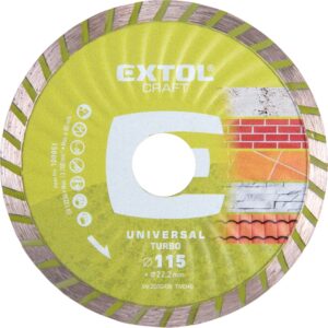 kotouč diamantový řezný, turbo - suché i mokré řezání, O 115x22,2x2mm