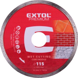 kotouč diamantový řezný celoobvodový - mokré řezání, O 115x22,2x2mm