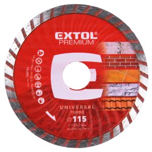 kotouč diamantový řezný, turbo - suché i mokré řezání, O 115x22,2x2mm