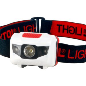 čelovka 40lm, 1W + 2 červené LED, ABS plast