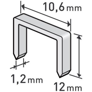 spony, balení 1000ks, 12mm, 10,6x0,52x1,2mm