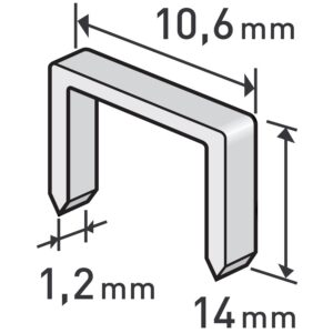 spony, balení 1000ks, 14mm, 10,6x0,52x1,2mm