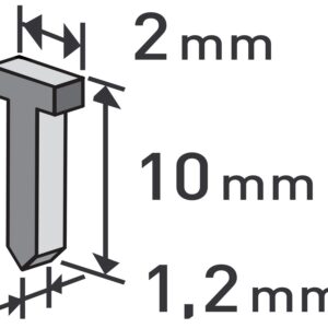 hřebíky, balení 1000ks, 10mm, 2,0x0,52x1,2mm