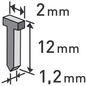 hřebíky, balení 1000ks, 12mm, 2,0x0,52x1,2mm
