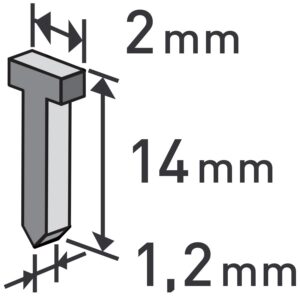 hřebíky, balení 1000ks, 14mm, 2,0x0,52x1,2mm