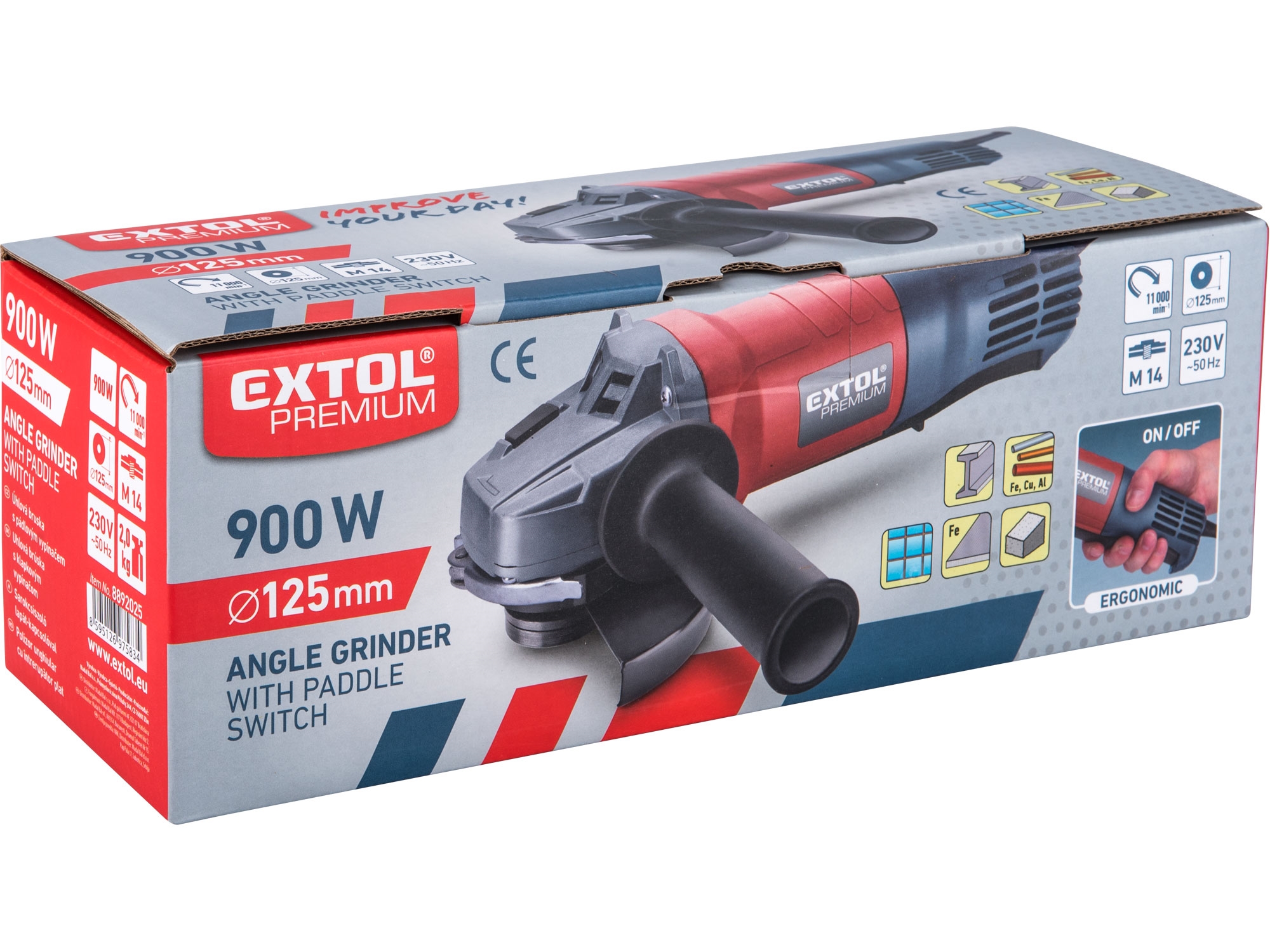bruska úhlová s pádlovým vypínačem, 125mm, 900W - Obrázek 9