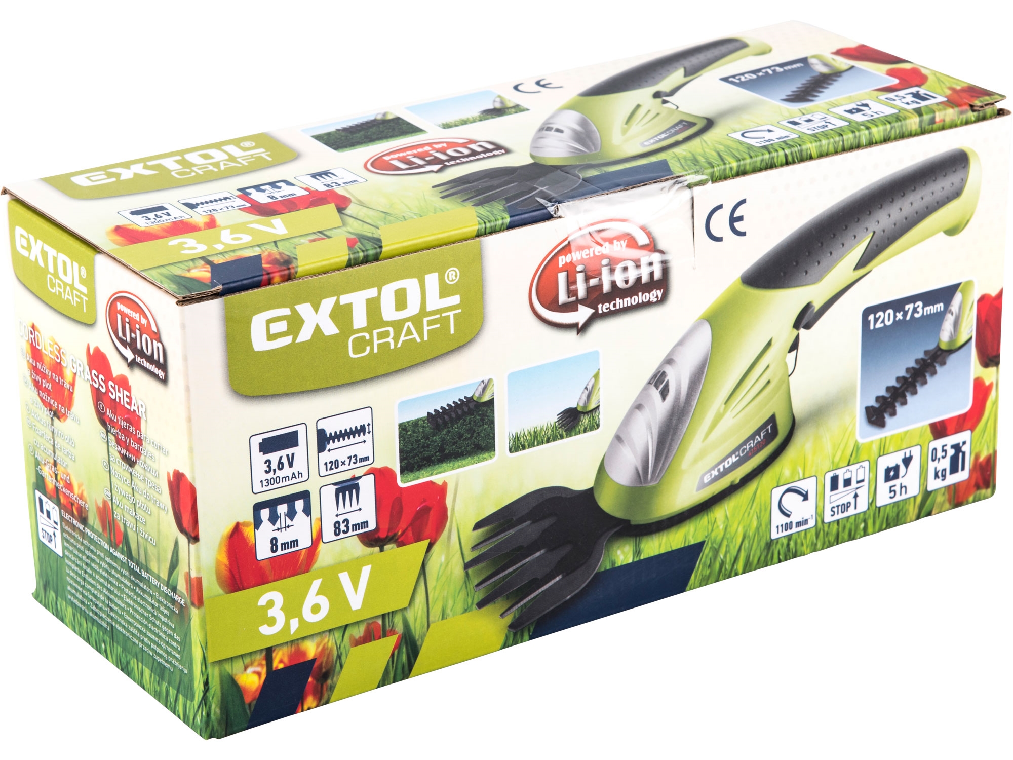 nůžky na trávu a živé ploty aku 3,6V Li-ion, 1300mAh - Obrázek 5
