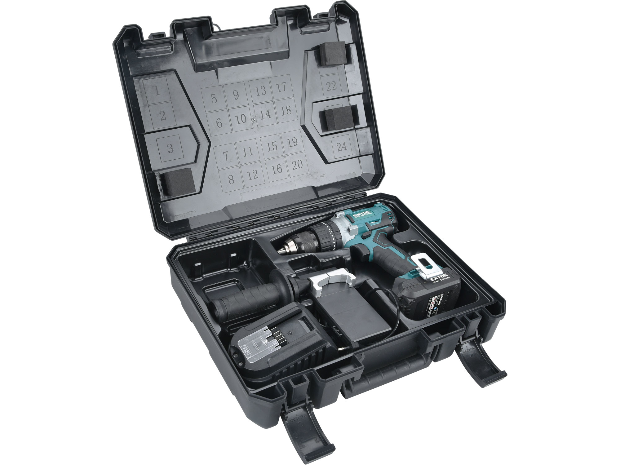 vrtací šroubovák aku s příklepem SHARE20V, BRUSHLESS, 20V Li-ion, 2Ah - Obrázek 4