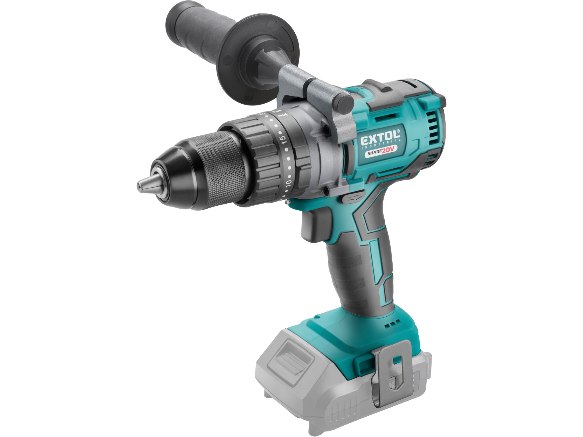 vrtací šroubovák aku s příklepem SHARE20V, BRUSHLESS, 20V Li-ion, bez baterie a nabíječky - Obrázek 9