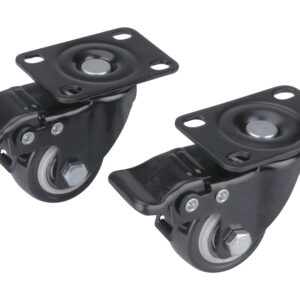 kolečka otočná s PVC obručí a brzdou, sada 2ks, průměr 40mm