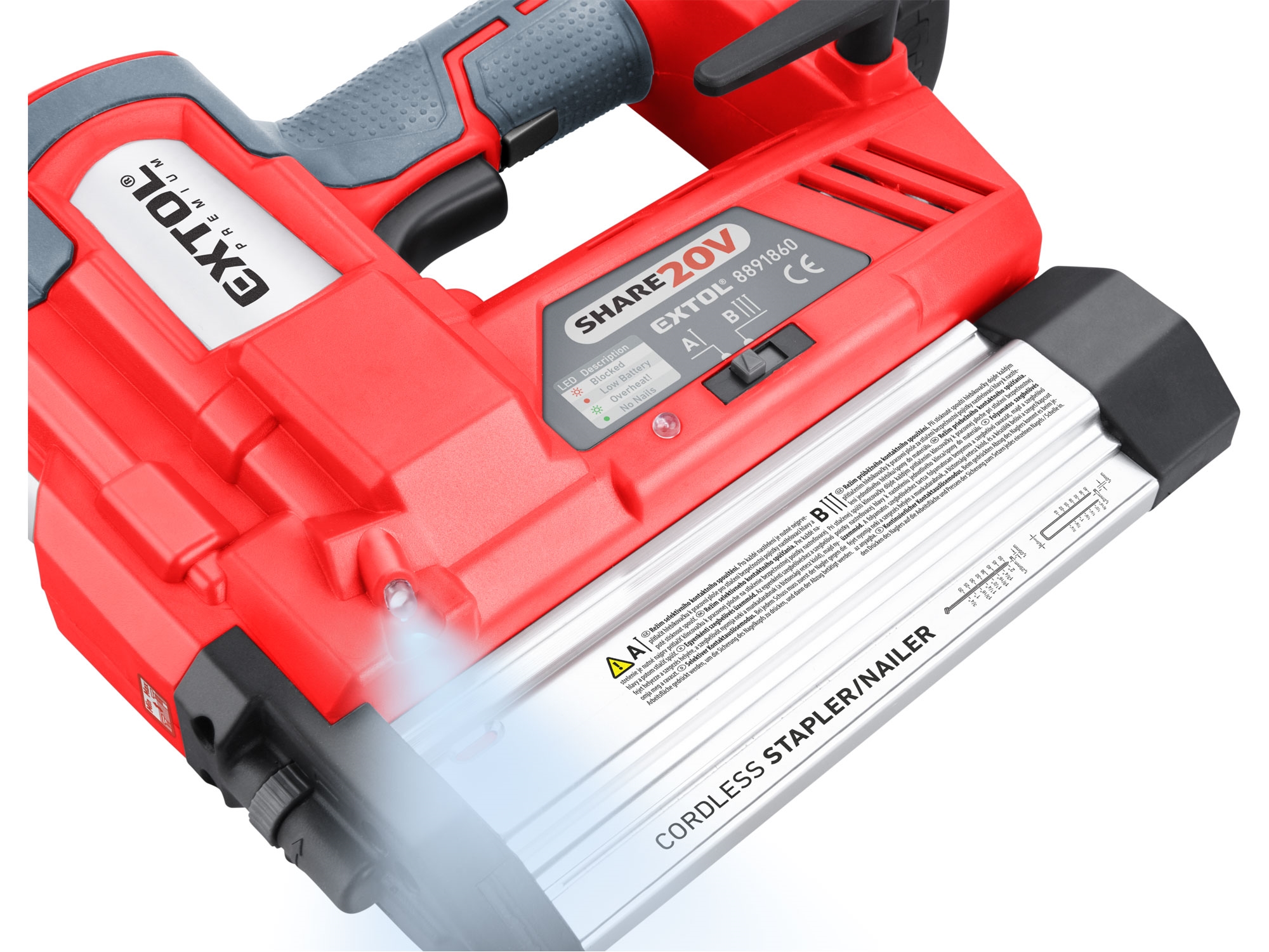 hřebíkovačka/sponkovačka aku SHARE20V, 20V Li-ion, 2Ah - Obrázek 6