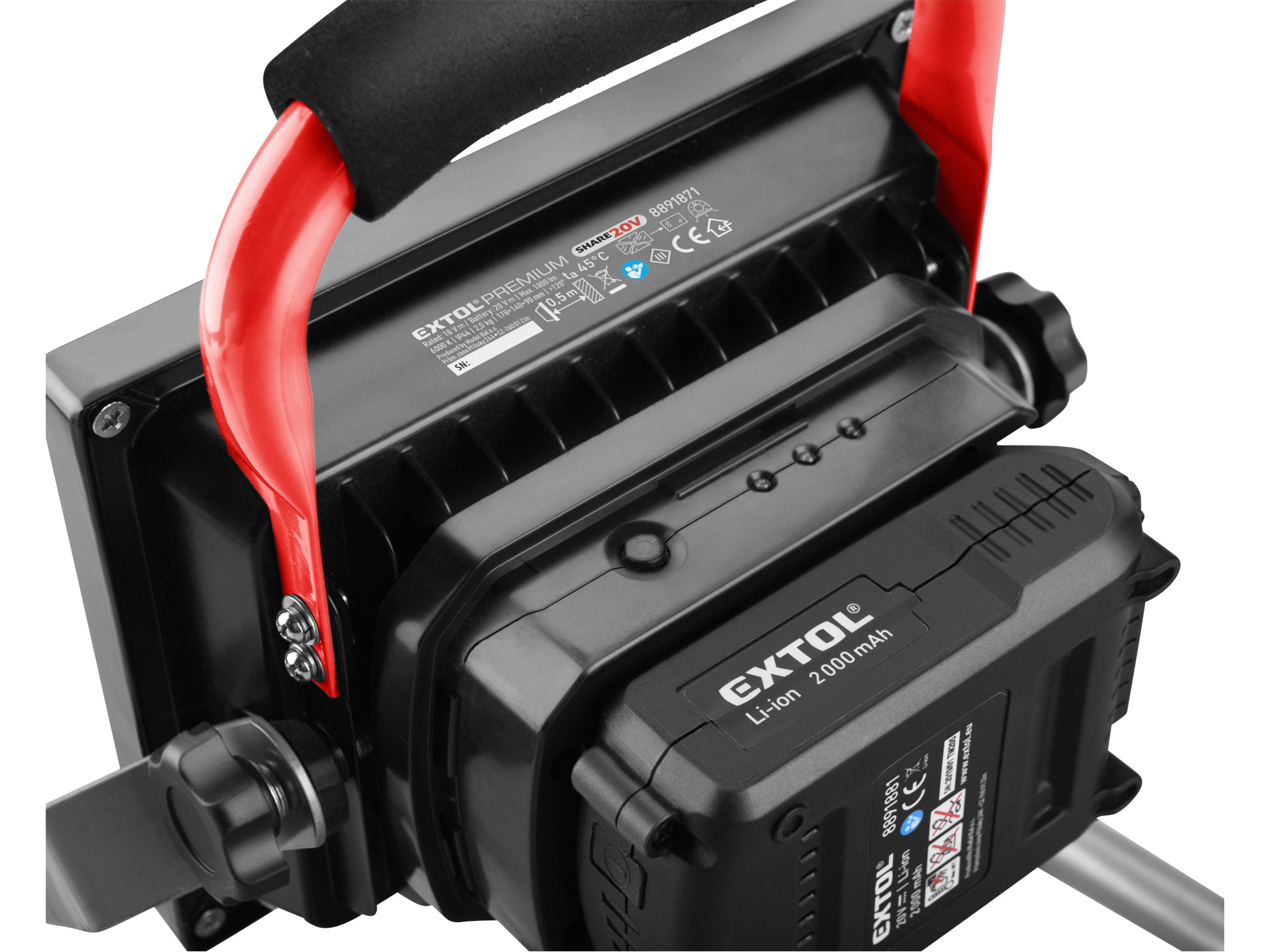 reflektor LED aku SHARE20V, 1800lm, 20V Li-ion, 2000mAh - Obrázek 2