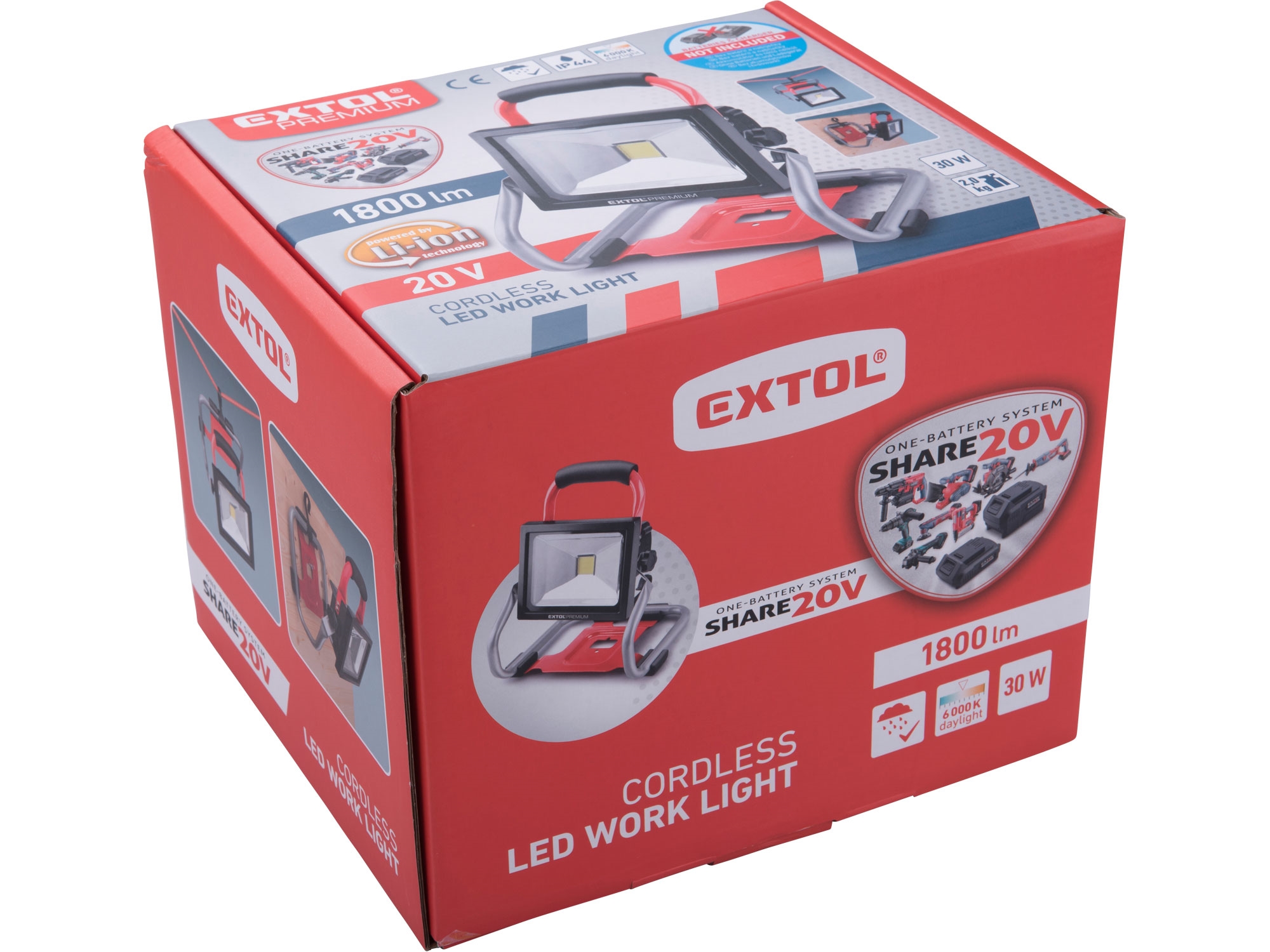 reflektor LED aku SHARE20V, 1800lm, 20V Li-ion, 2000mAh - Obrázek 9