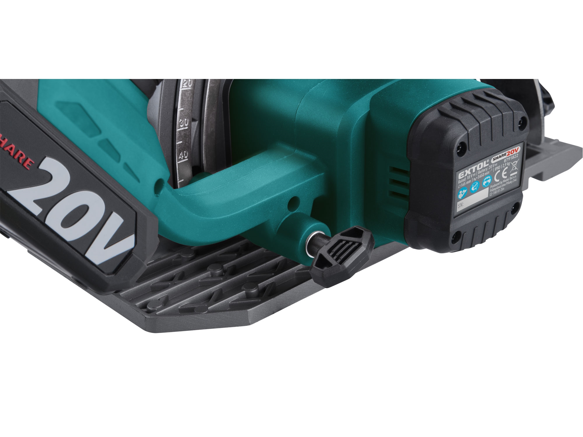 pila kotoučová aku SHARE20V, 165mm, BRUSHLESS, 20V Li-ion, 2Ah - Obrázek 11