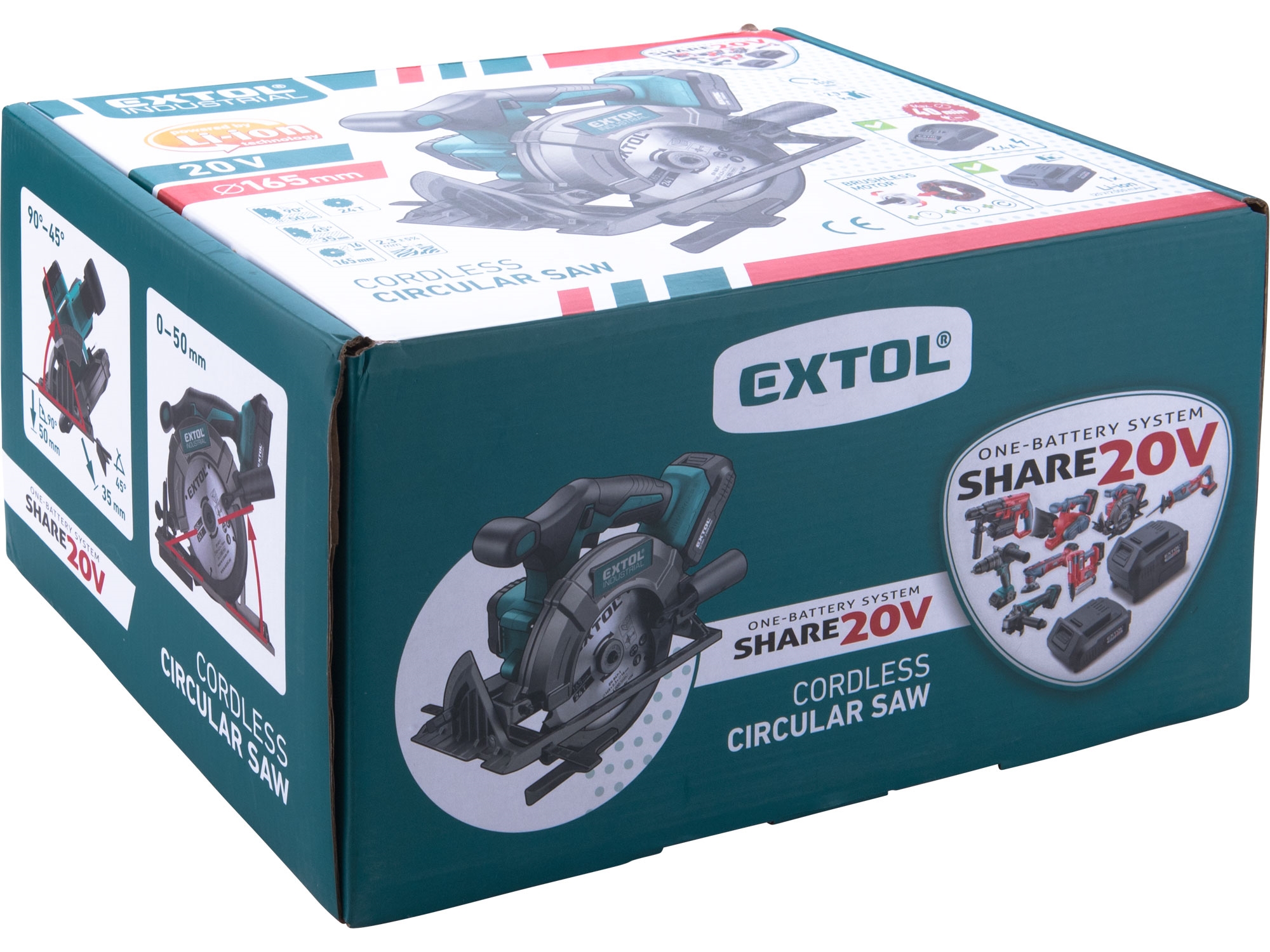 pila kotoučová aku SHARE20V, 165mm, BRUSHLESS, 20V Li-ion, 2Ah - Obrázek 21