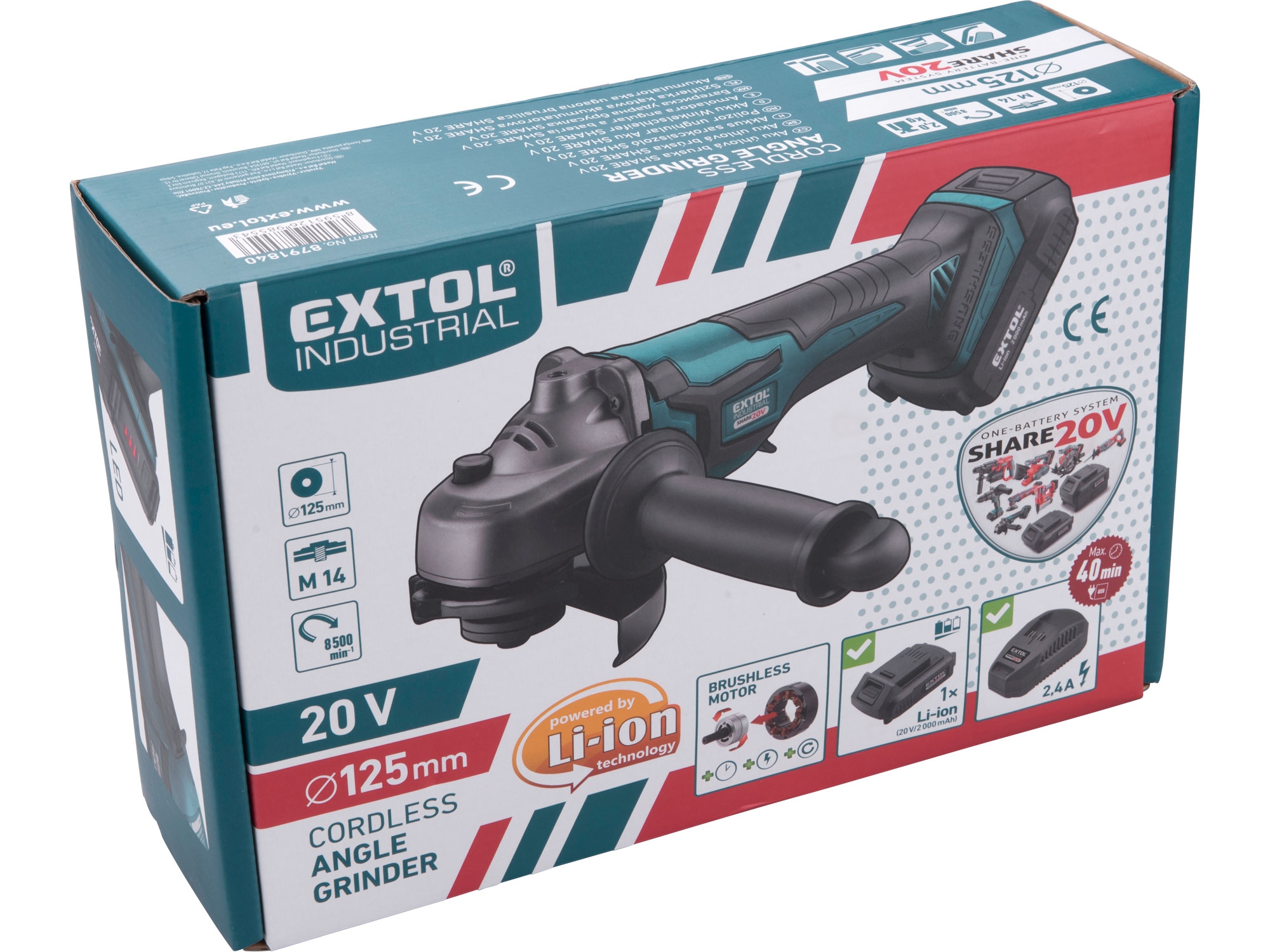 bruska úhlová aku SHARE20V, 125mm, BRUSHLESS, bez baterie a nabíječky - Obrázek 11