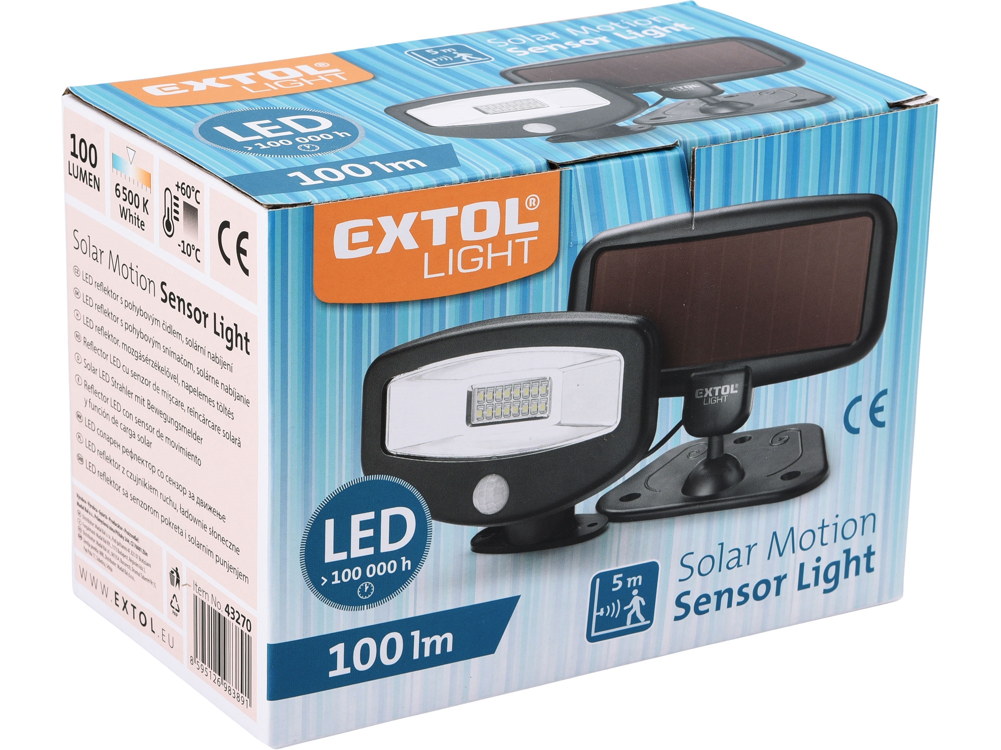 reflektor LED s pohybovým čidlem, 100lm, solární nabíjení - Obrázek 2