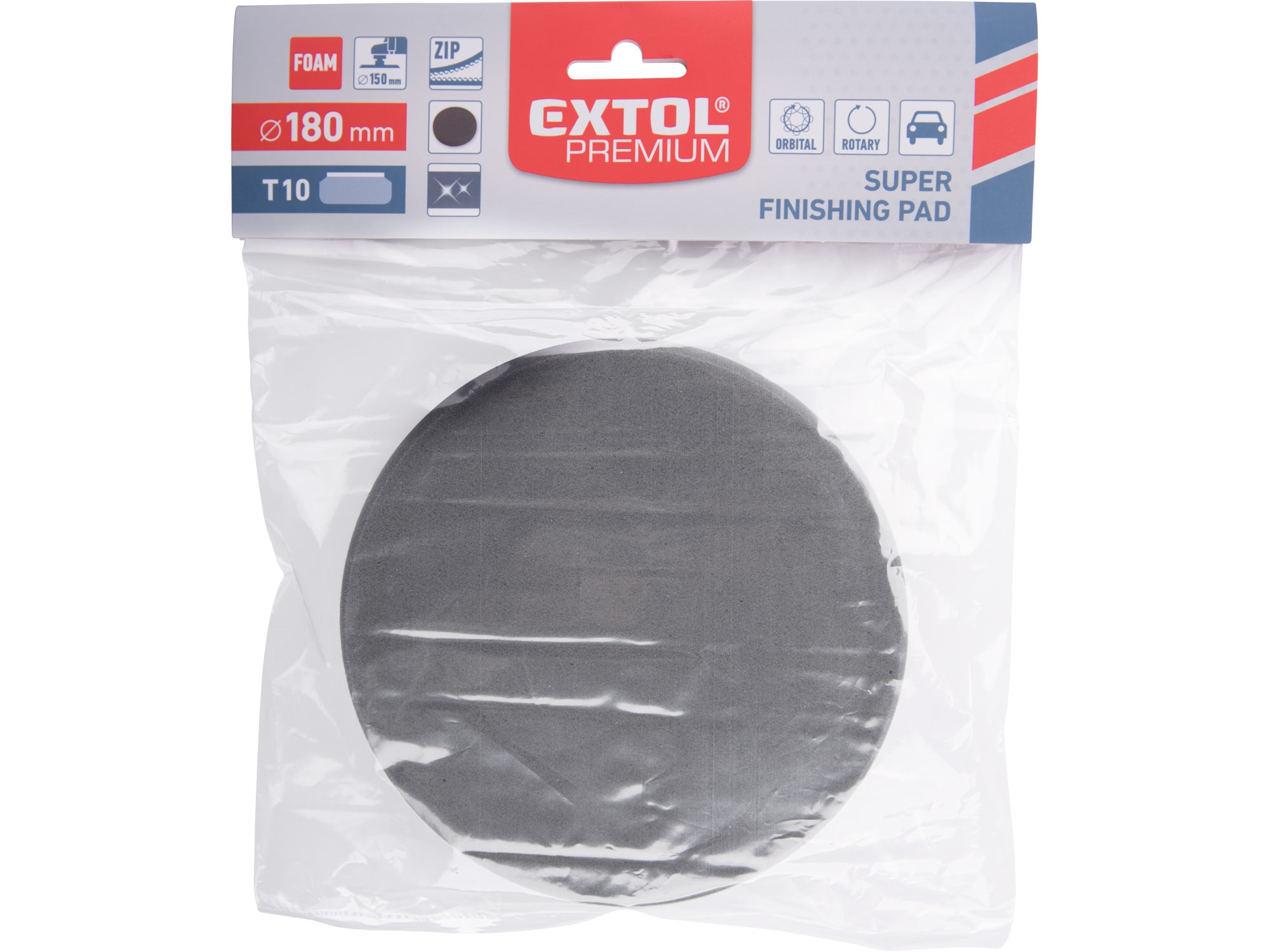 kotouč leštící pěnový, T10, černý, ?180x30mm, suchý zip ?150mm - Obrázek 4