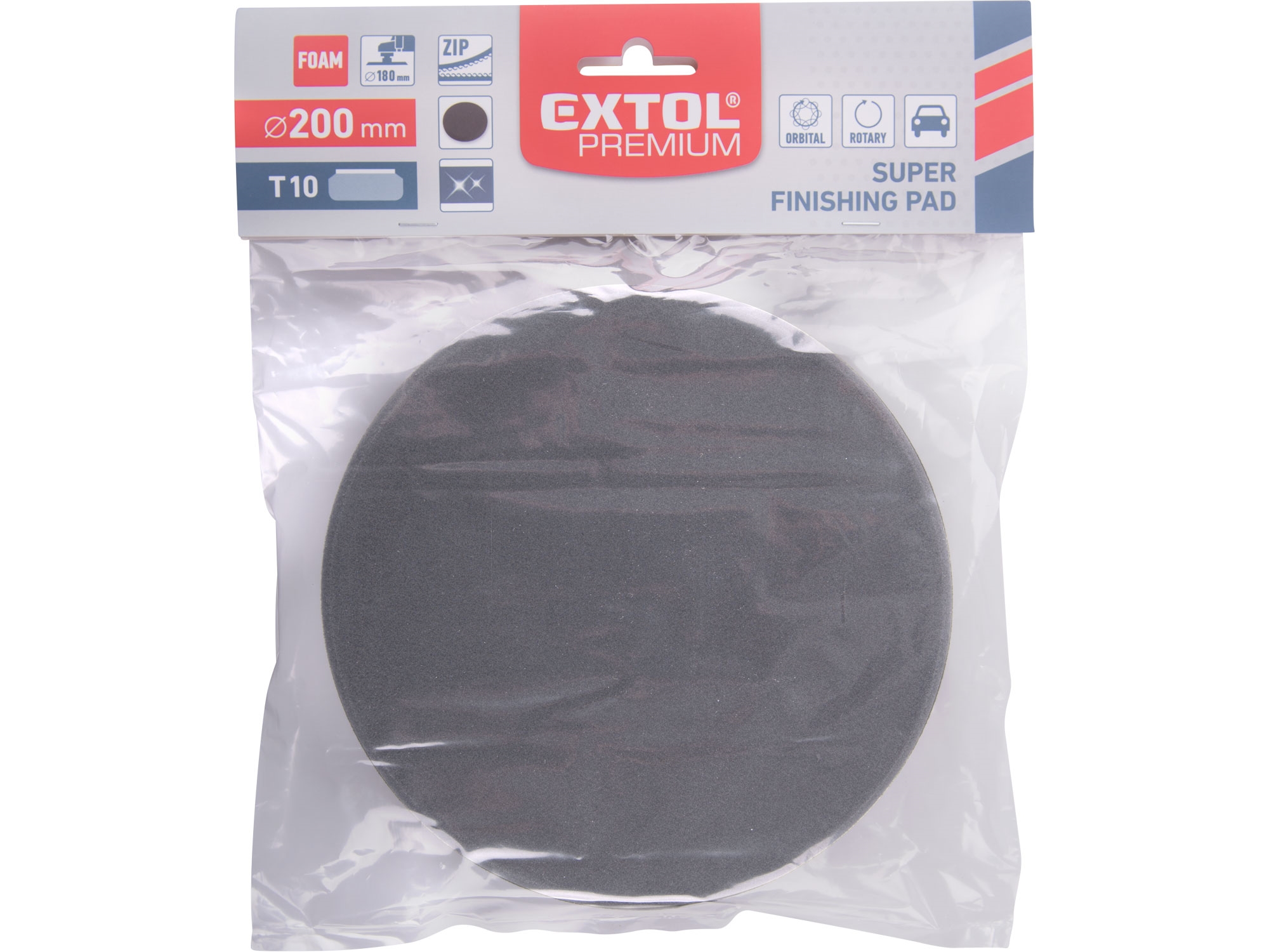 kotouč leštící pěnový, T10, černý, ⌀200x30mm, suchý zip ⌀180mm - Obrázek 4