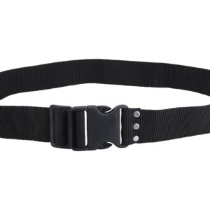 opasek nylonový černý, š.5cm x d.122cm, plast. přezka, nylon