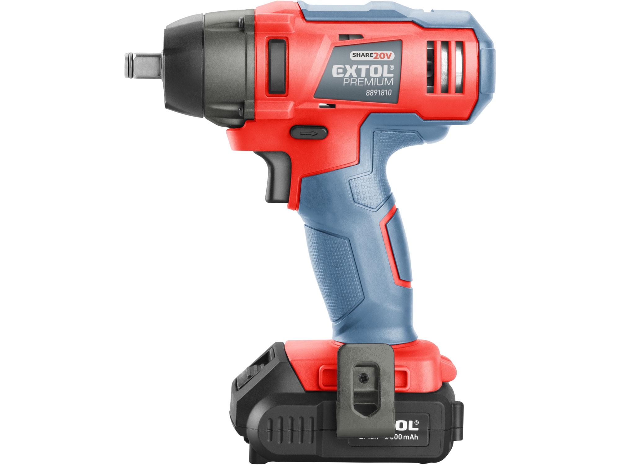 utahovák rázový 1/2" aku SHARE20V, 180Nm, 20V Li-ion, 2Ah - Obrázek 4
