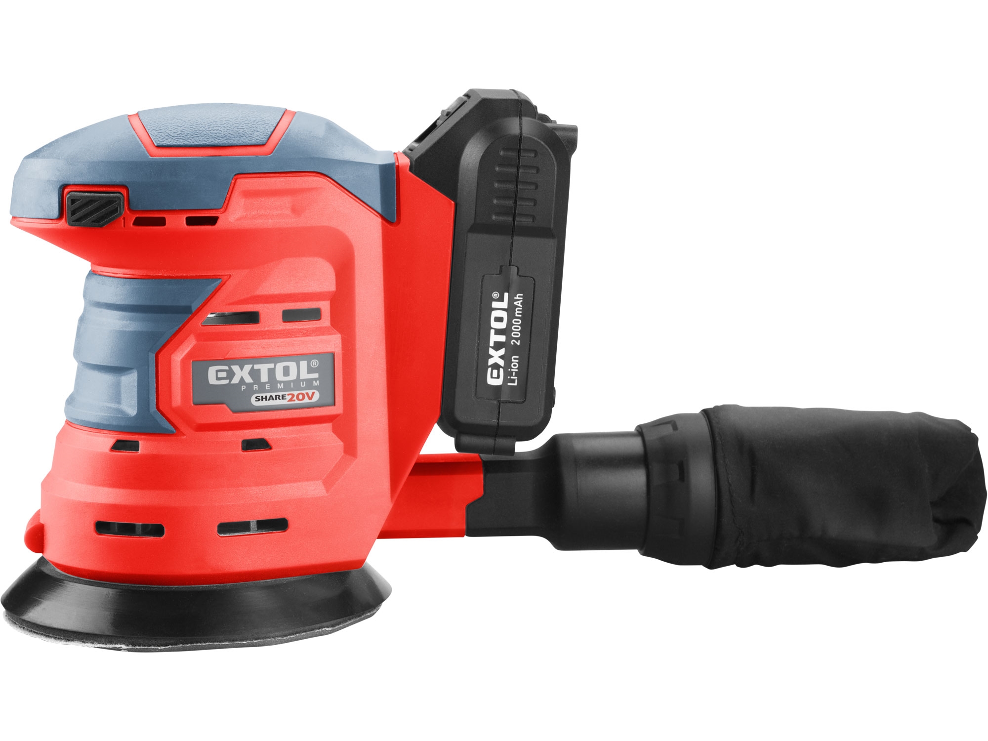 bruska excentrická aku SHARE20V, 125mm, 20V Li-ion, 2Ah - Obrázek 4