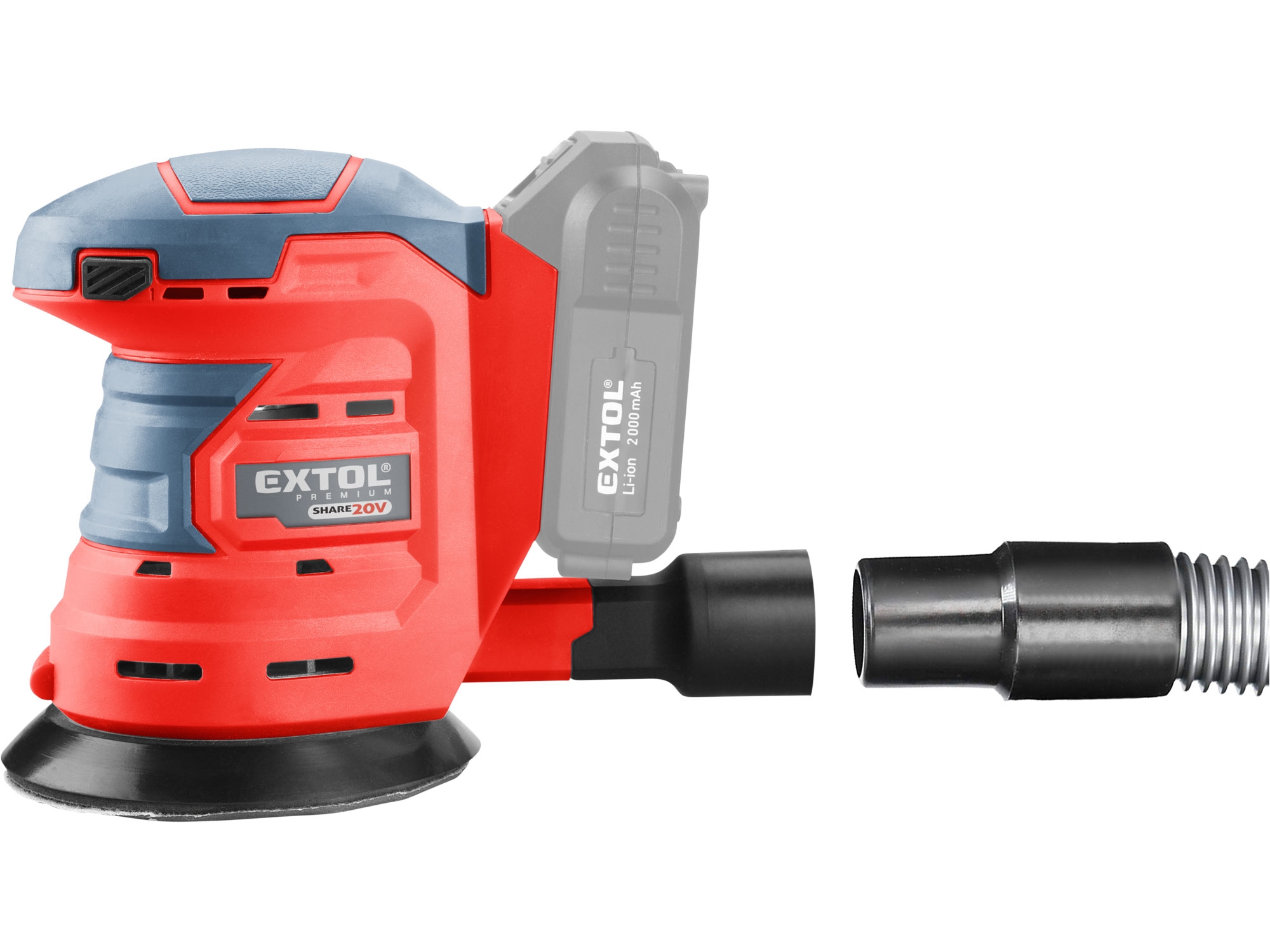 bruska excentrická aku SHARE20V, 125mm, 20V Li-ion, bez baterie a nabíječky - Obrázek 5