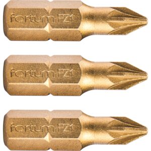 hrot křížový pozidriv, sada 3ks, PZ 1x25mm,titan. úprava, S2