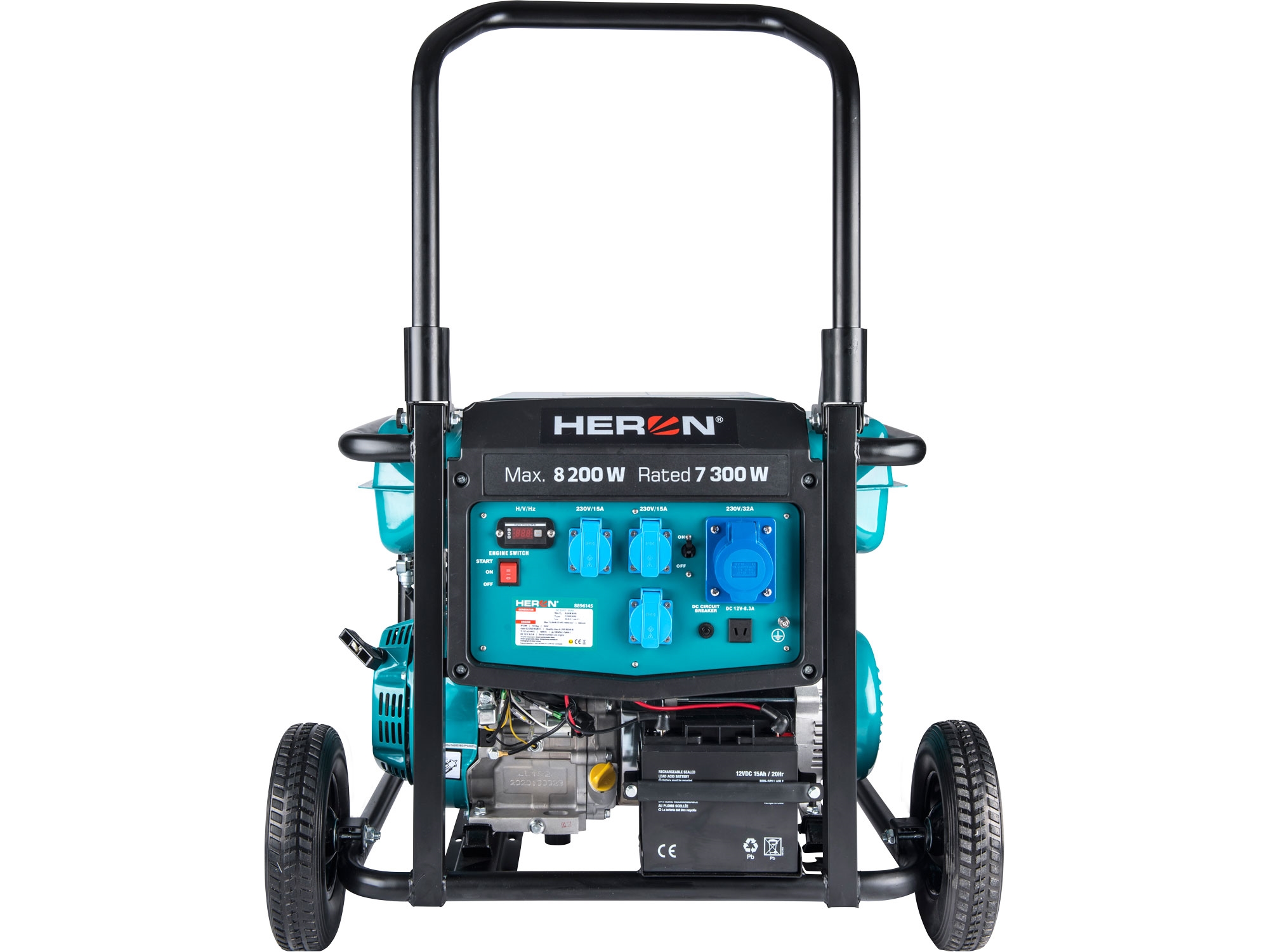 elektrocentrála benzínová 17HP/8,2kW, podvozek, elektrický start - Obrázek 3