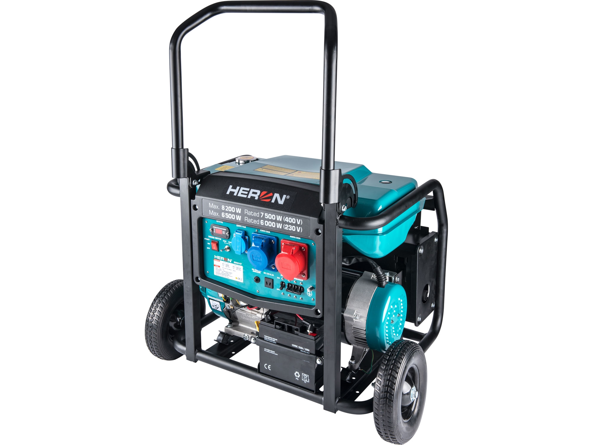elektrocentrála benzínová 17HP/8,2kW/10,25kVA (400V), 6,5kW (230V), podvozek, elektrický start - Obrázek 2