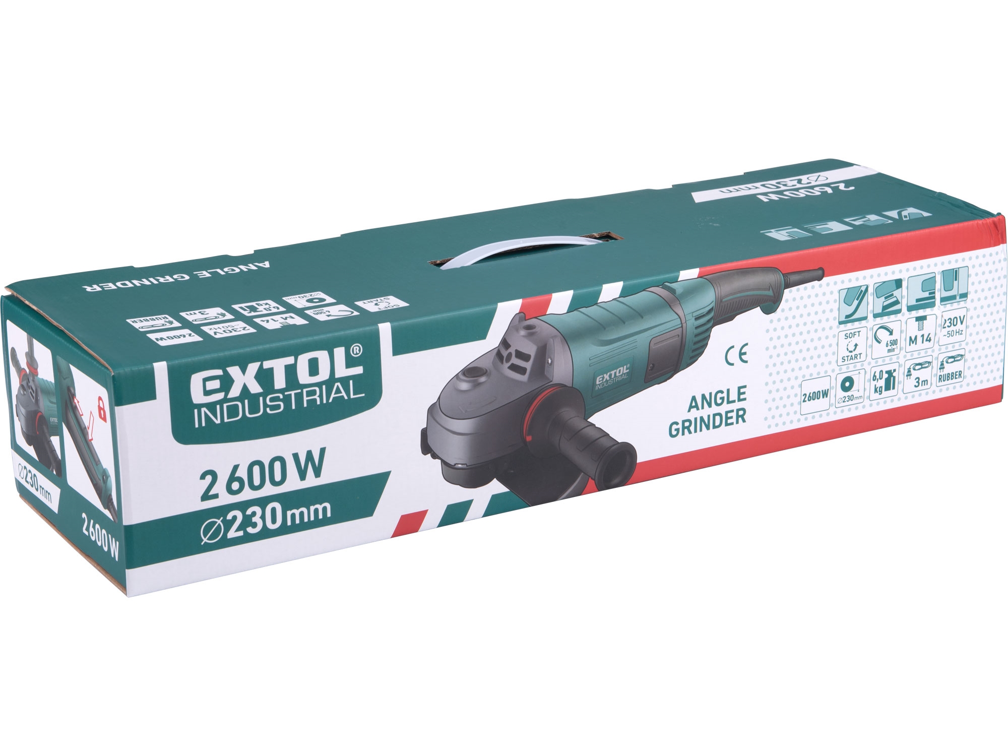 bruska úhlová, otočná rukojeť, 230mm, 2600W - Obrázek 6
